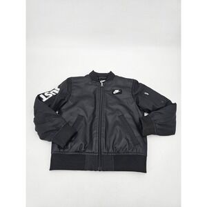 Nike Kids Bomber Jacket Size 5-6 years M Black Just‎ Do It pre-owned